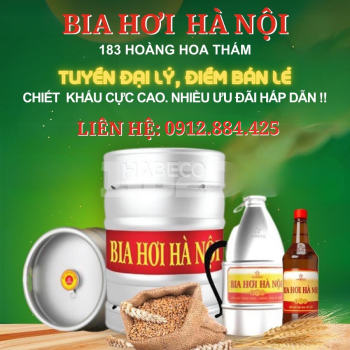 PHÂN PHỐI BIA HƠI HÀ NỘI 183 HOÀNG HOA THÁM CHÍNH HÃNG  HABECO TRÊN TOÀN QUỐC